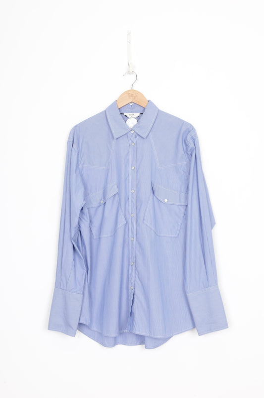 Rika by Ulrika Lundgreen Womens Blue Shirt Size M