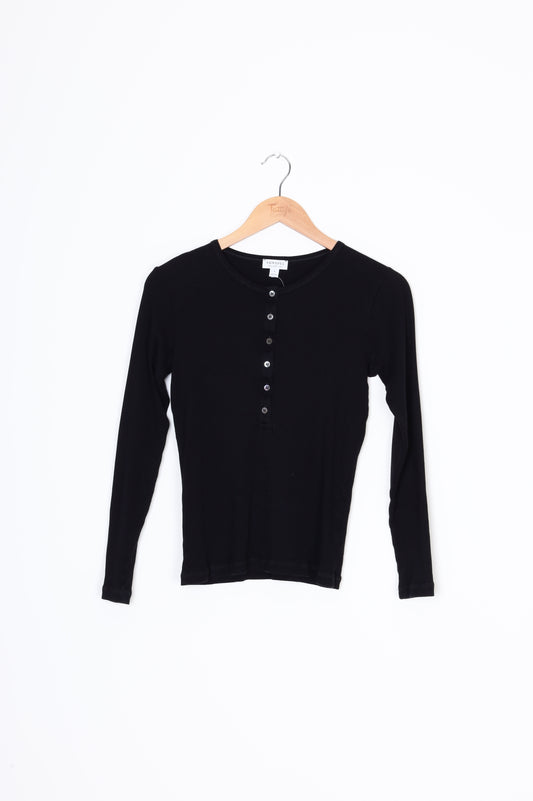 Sunspel Womens Black Top Size S