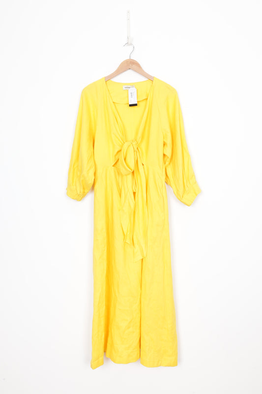 Nicholas Womens Yellow Dress Size 16