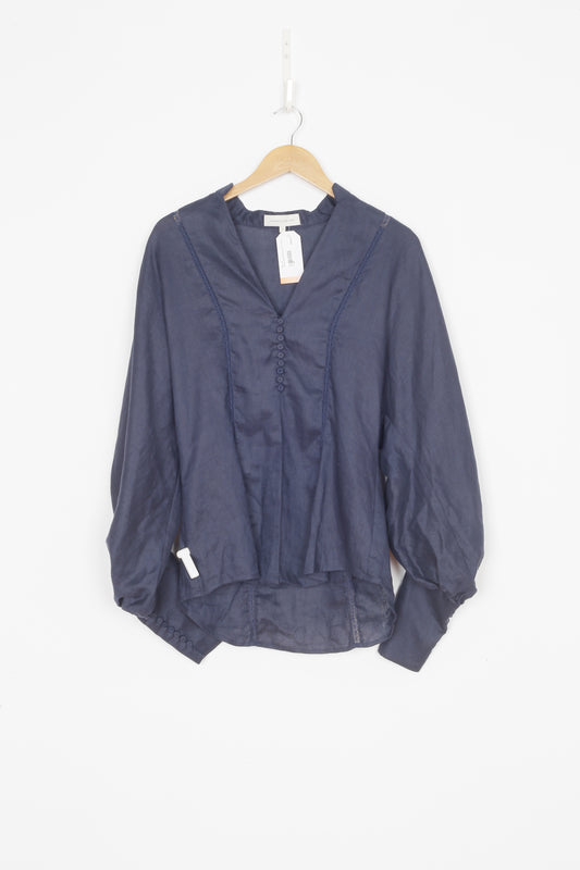 Andres Otalora Womens Blue Top Size 6