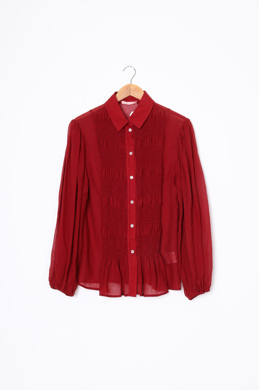 Maggie Marilyn Womens Red Shirt Size 12