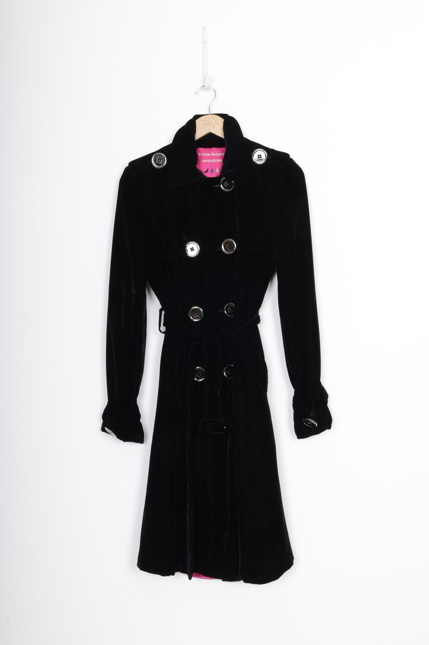 Yvonne  Bennetti Womens Black Coat Size S