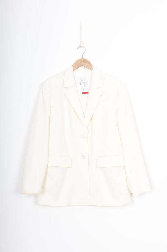 Cue Womens Cream Blazer Size 14