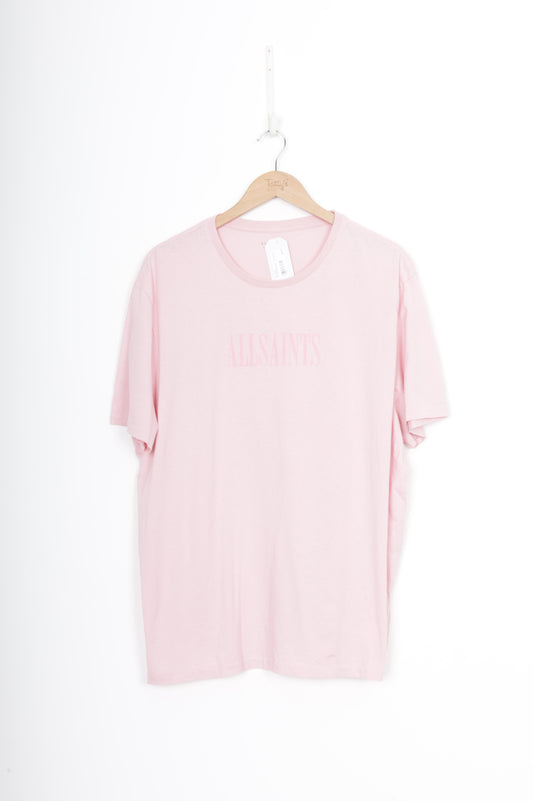 All Saints Mens Pink T-shirt Size XL