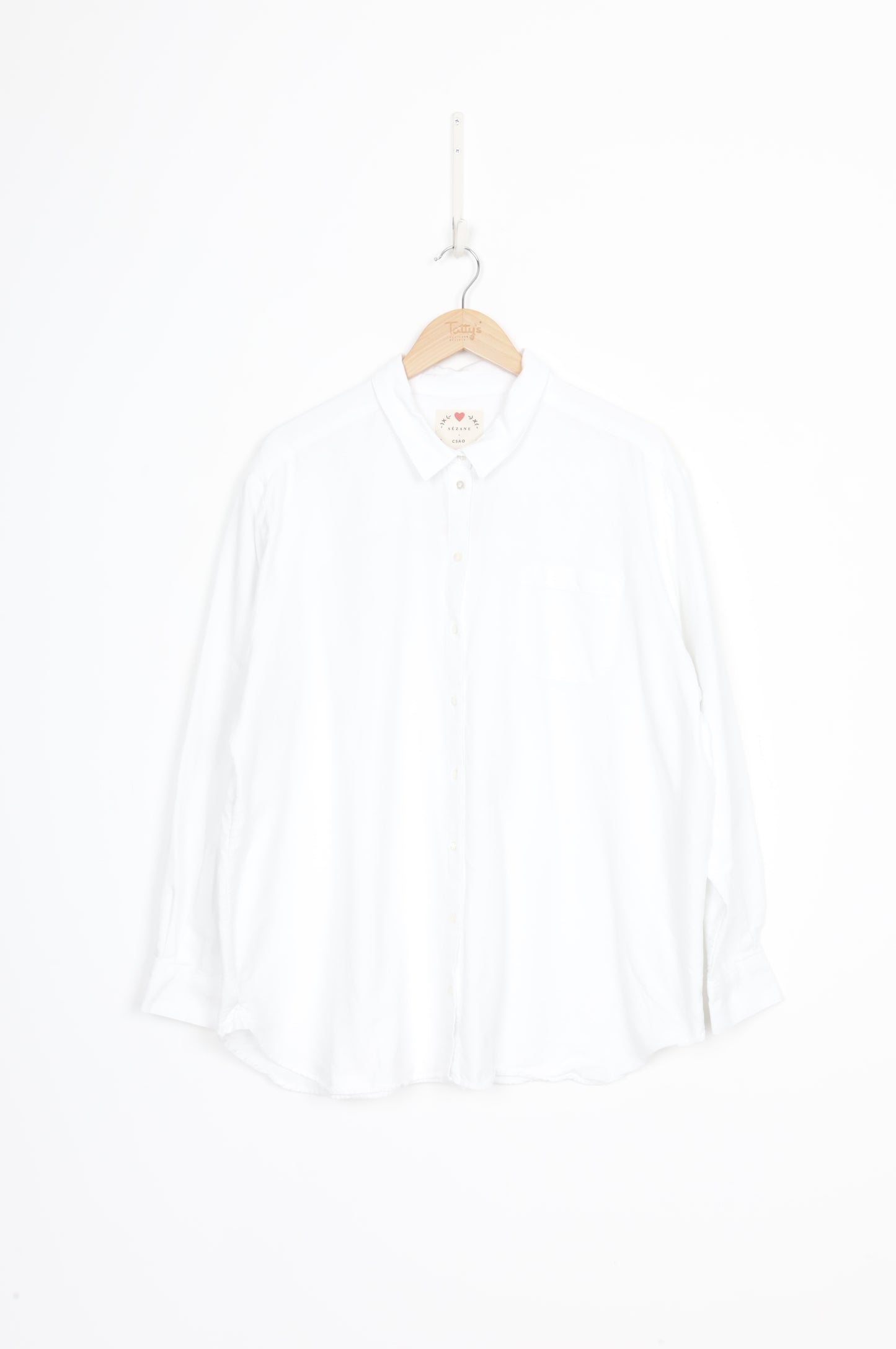 Sezane Womens White Shirt Size 44
