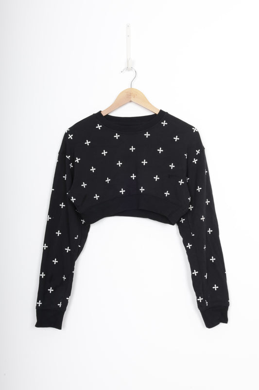 SMFK Womens Black Sweatshirt Size S