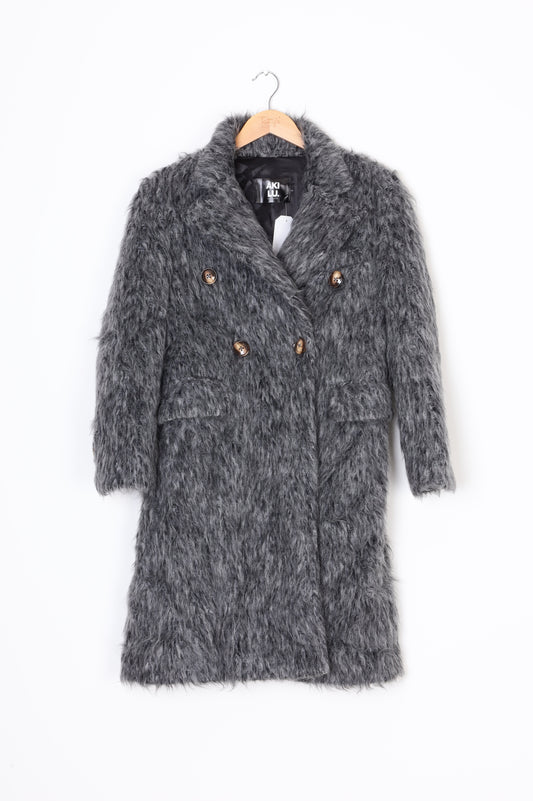 AKI LU Womens Grey Coat Size S