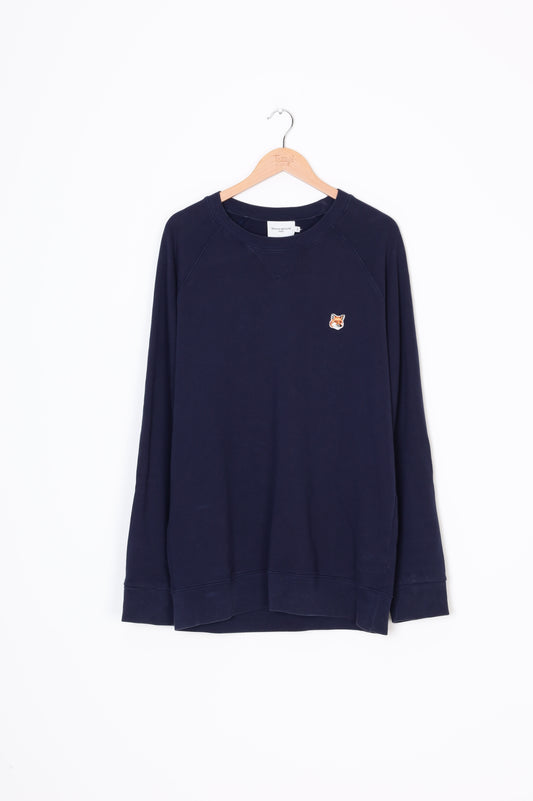 Maison Kitsune Mens Blue Sweatshirt Size XXL