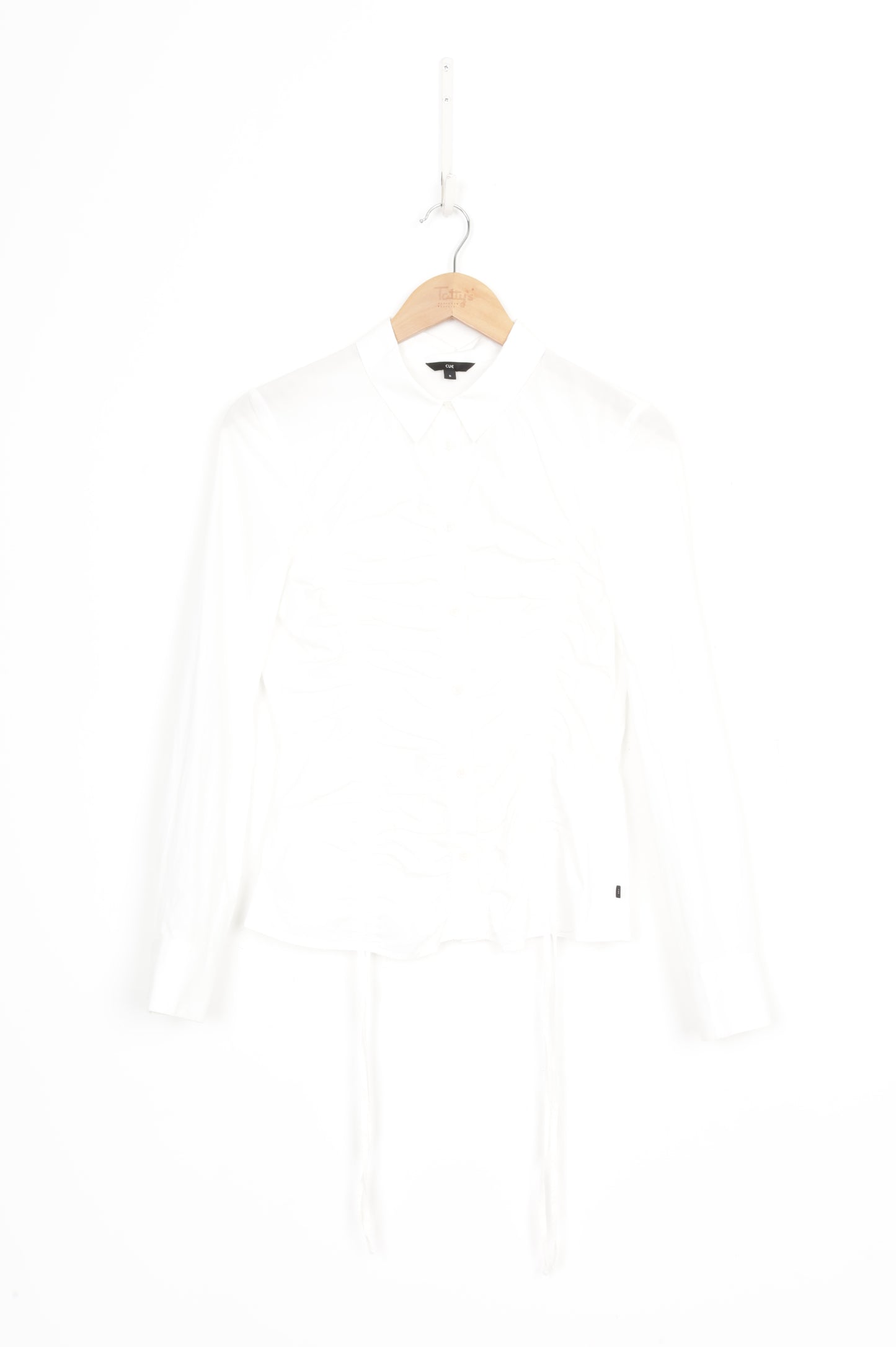 Cue Womens White Shirt Size 8