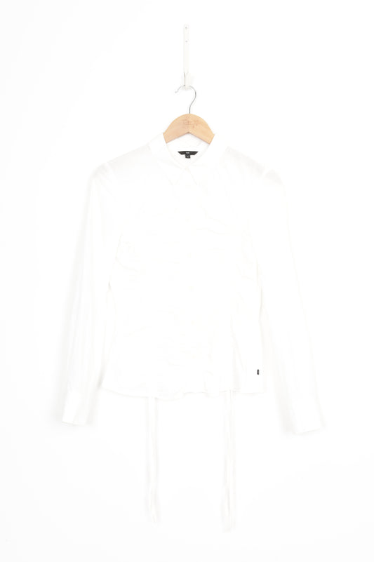 Cue Womens White Shirt Size 8