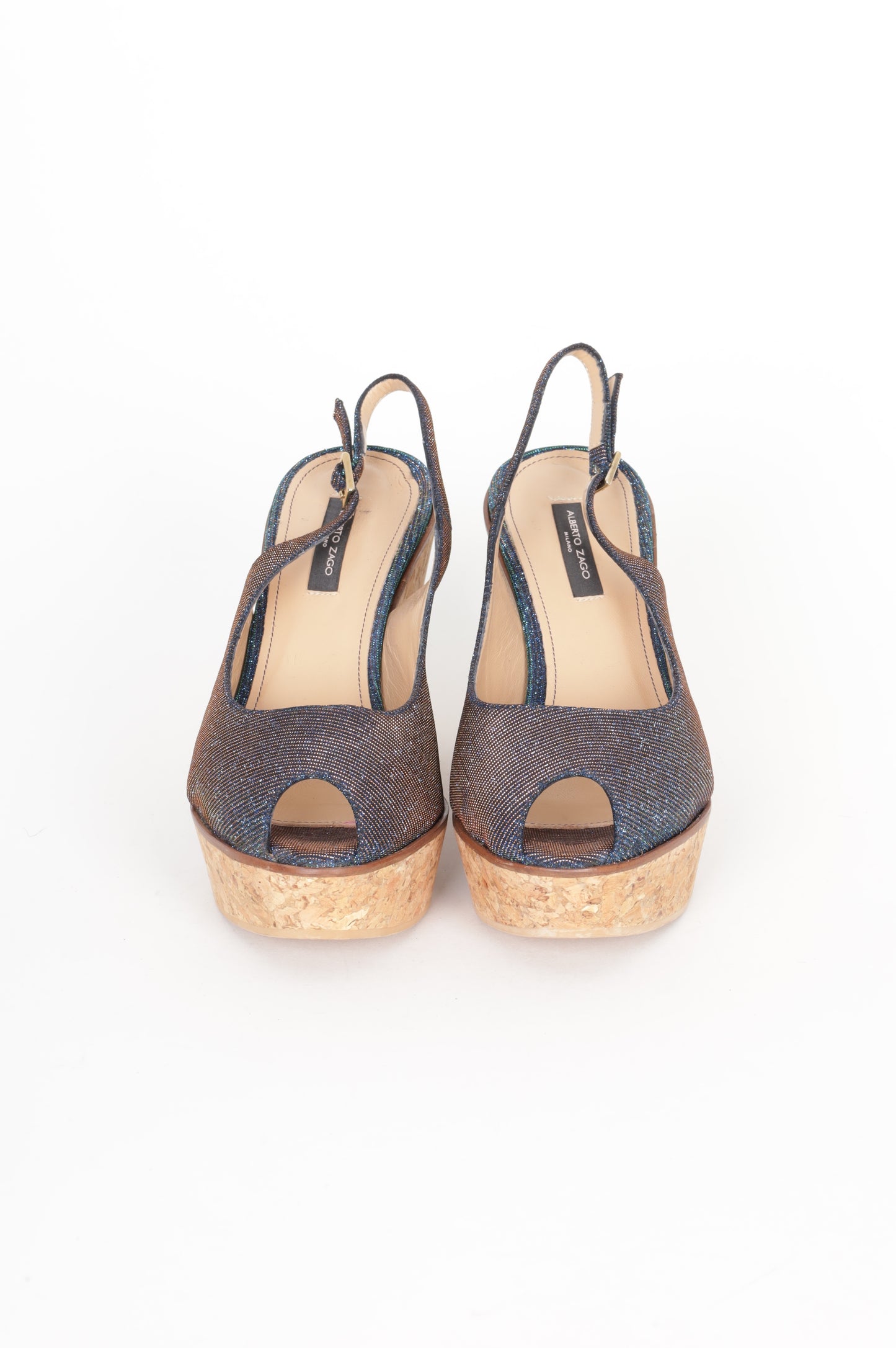 Alberto Zago Womens Blue Heels Size EU 40.5