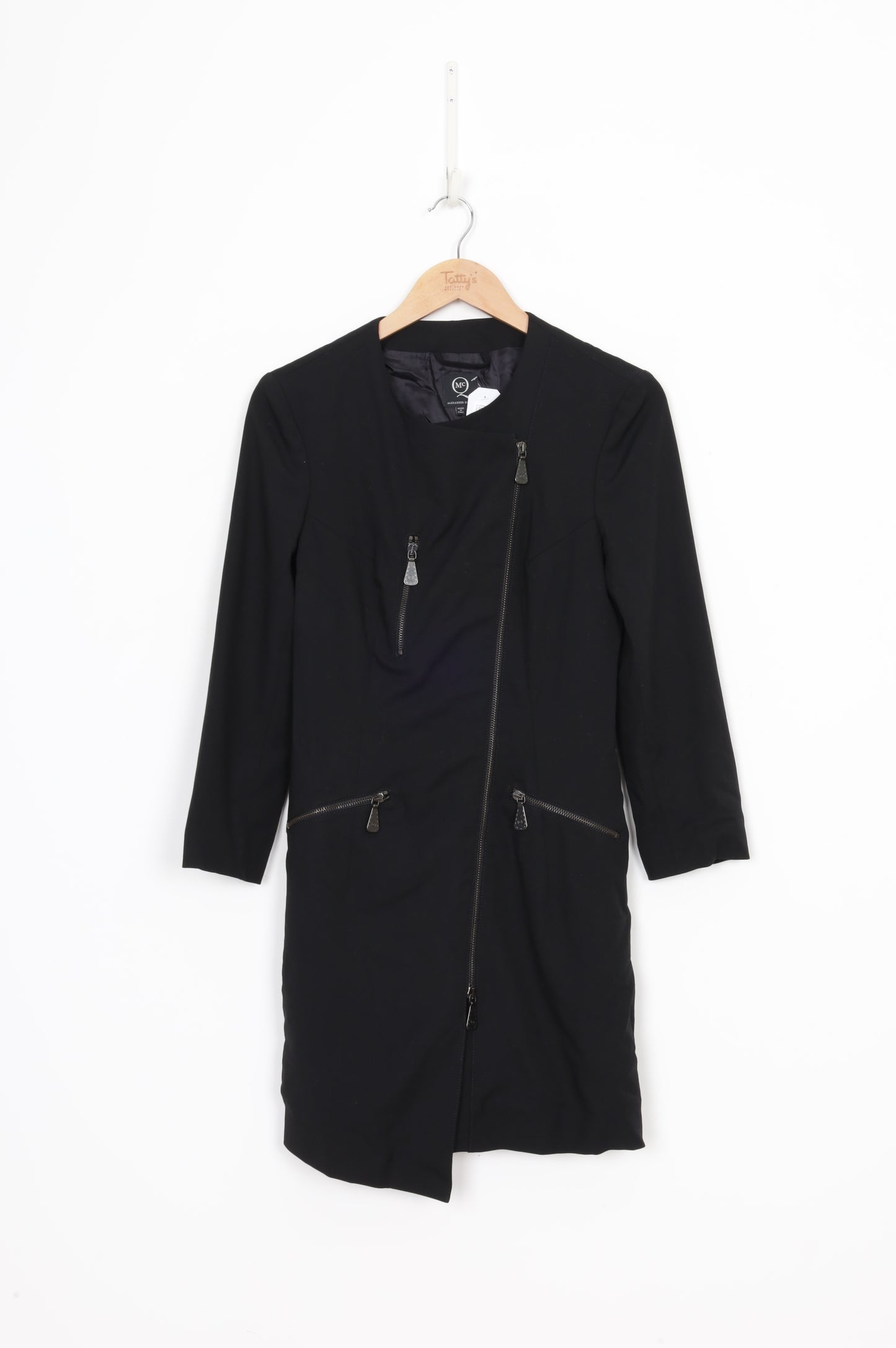 Alexander McQueen Womens Black Coat Size 40