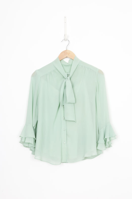 Mikael Aghal Womens Green Shirt Size 2