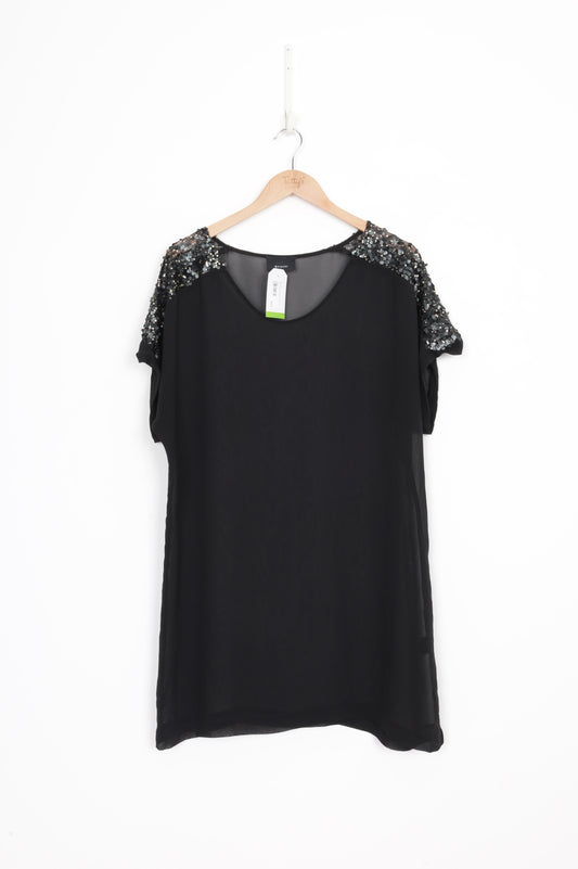 Moochi Womens Black Top Size 14