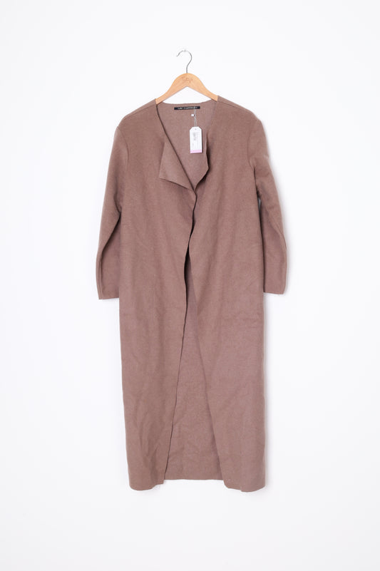 Turet Knuefermann Womens Brown Coat Size XS