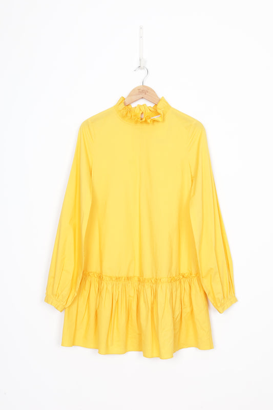 Bird & Knoll Womens Yellow Dress Size S