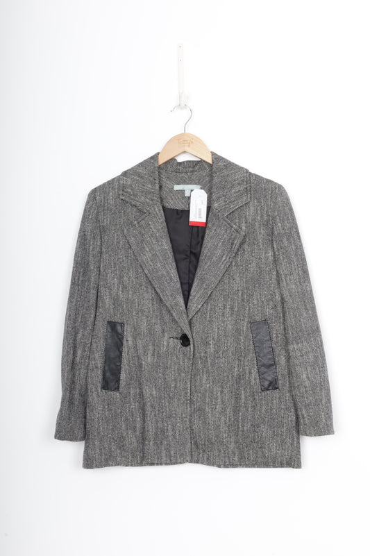 juliette hogan Womens Grey Blazer Size 8