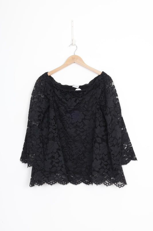 Scanlan&Theodore Womens Black Top Size 10