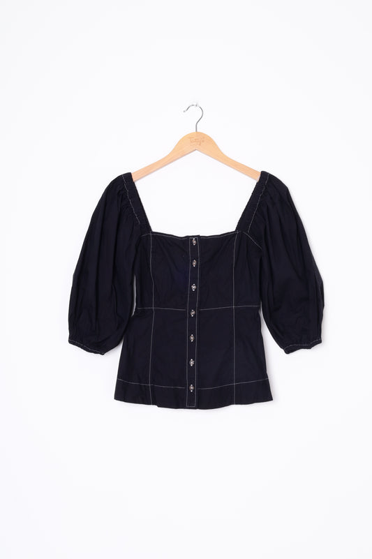 Ganni Womens Black Top Size 34