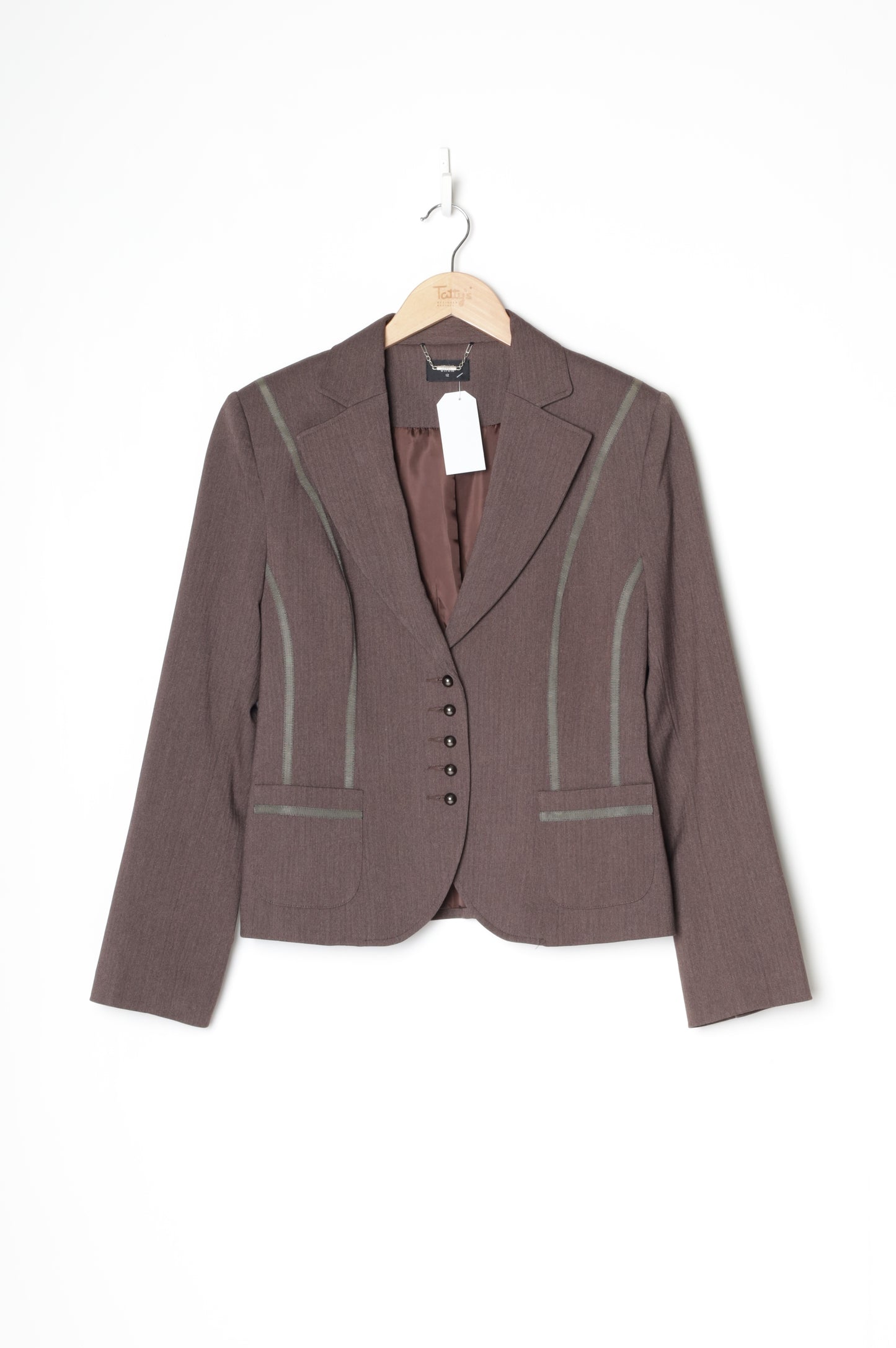 Stax Womens Brown Blazer Size 12