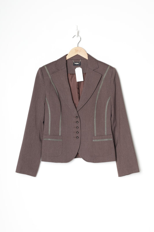 Stax Womens Brown Blazer Size 12