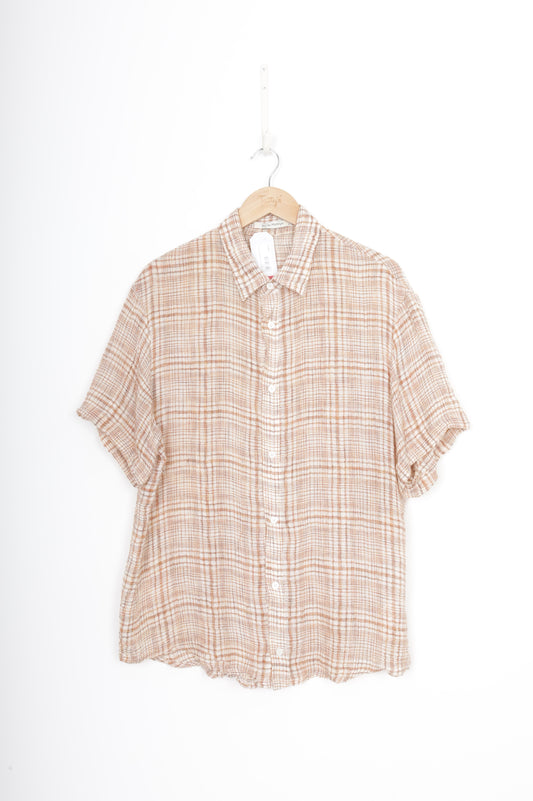 Wynn Hamlyn Womens Beige Shirt Size M