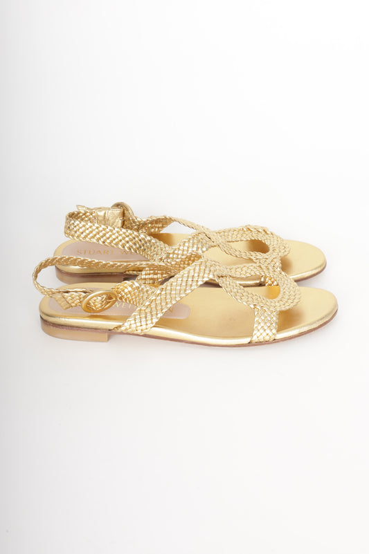 Stuart Weitzman Womens Gold Shoes Size EU 38.5