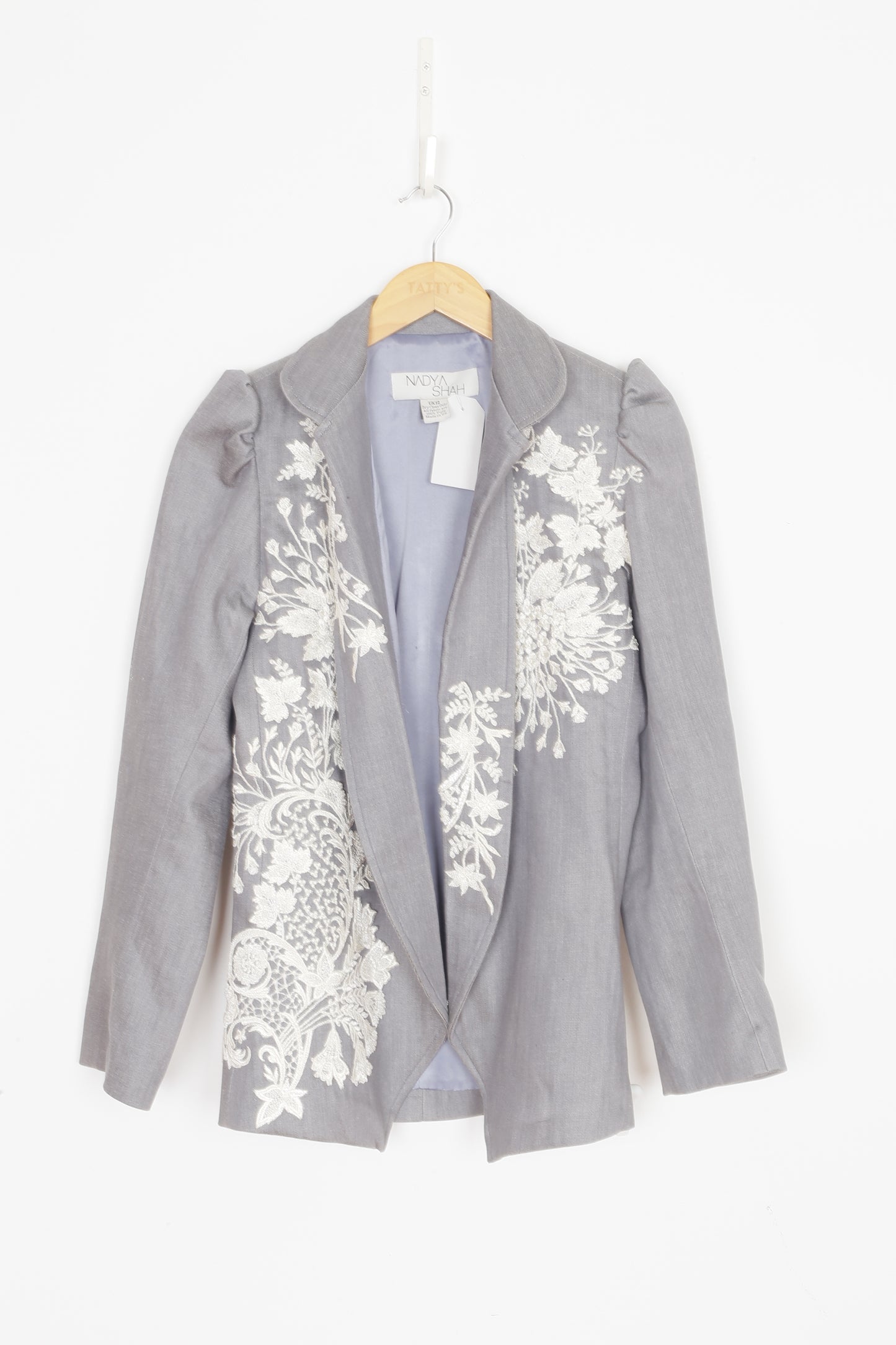 Nadya Shah Womens Grey Jacket Size 12