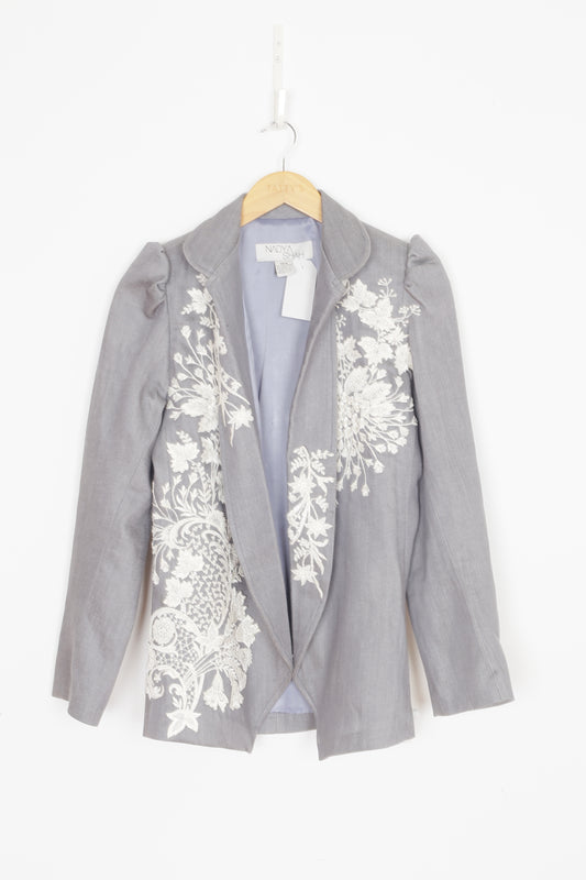 Nadya Shah Womens Grey Jacket Size 12