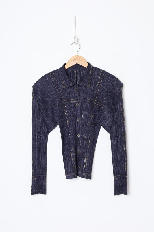 Pleats Please by Issey Miyake Womens Blue Shirt Size 3