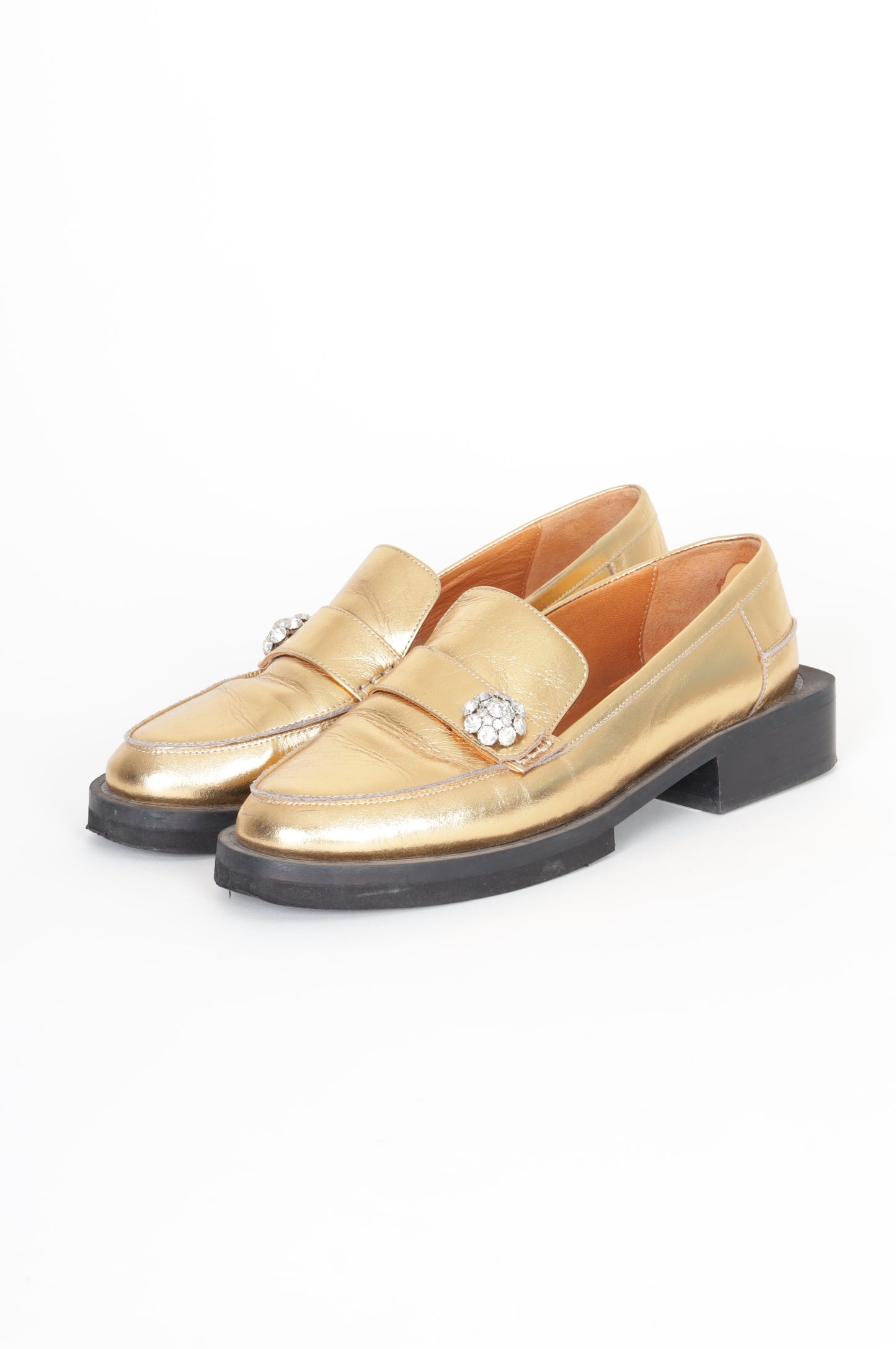 Ganni Womens Gold Shoes Size EU 39