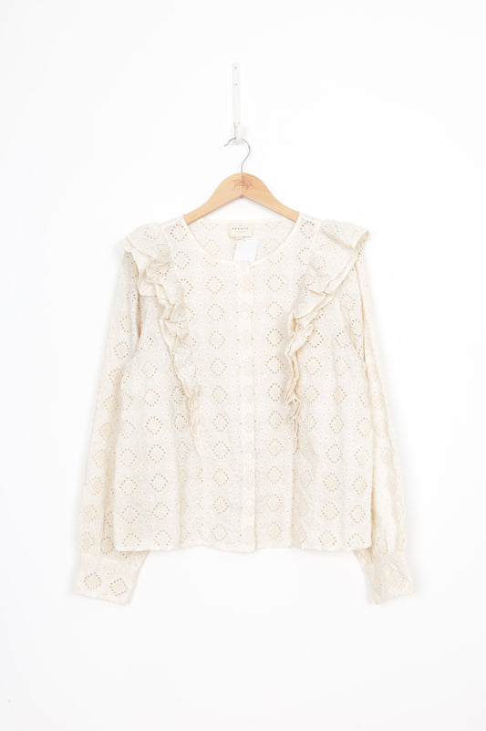Sezane Womens Beige Shirt Size 44