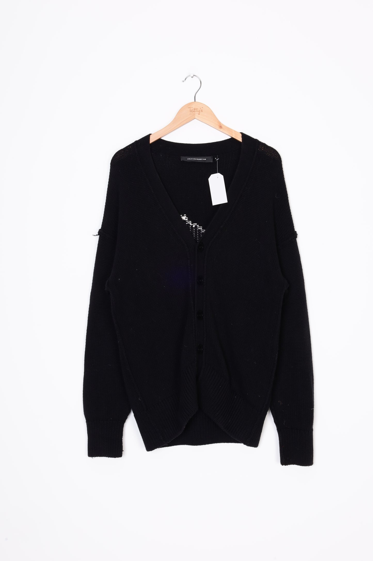 Stolen Girlfriends Club Mens Black Cardigan Size S