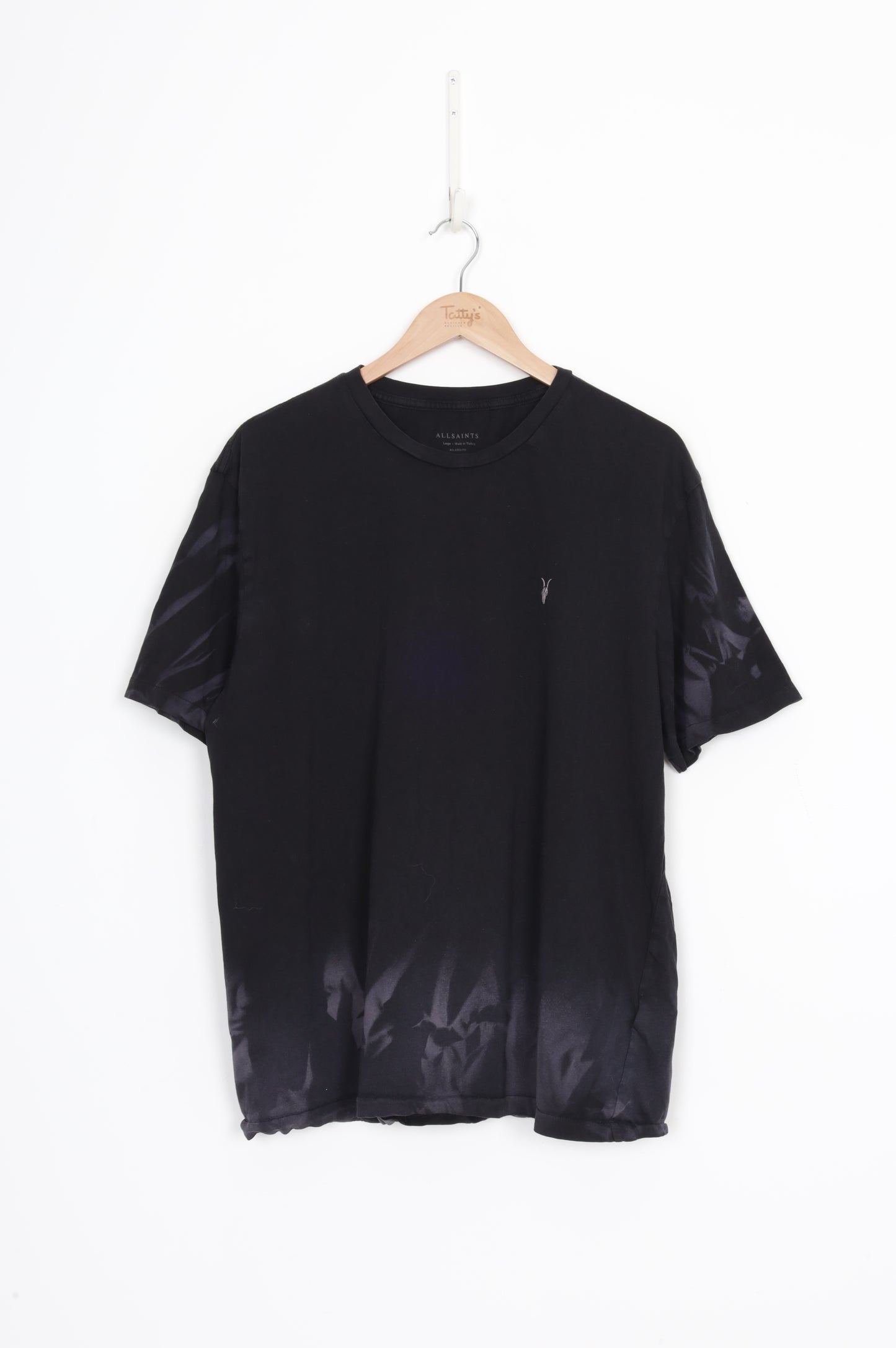 All Saints Mens Black T-shirt Size L