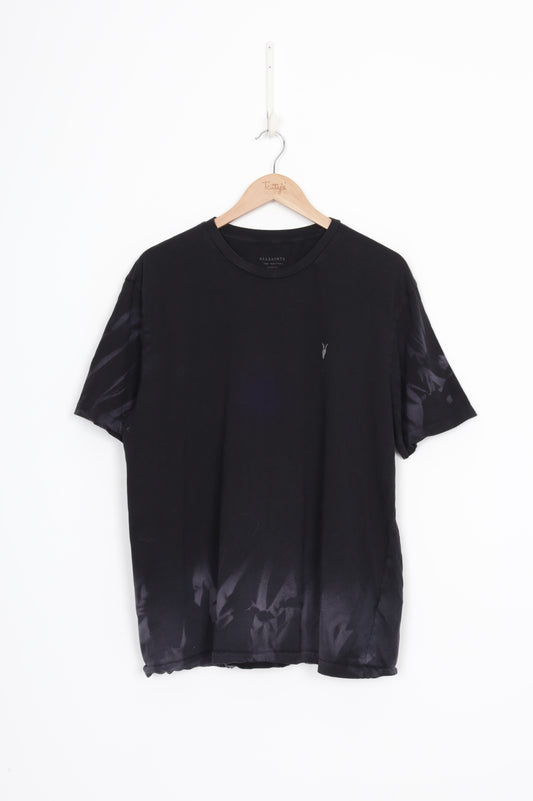 All Saints Mens Black T-shirt Size L