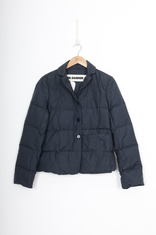 Jil Sander + Womens Blue Jacket Size EU 36
