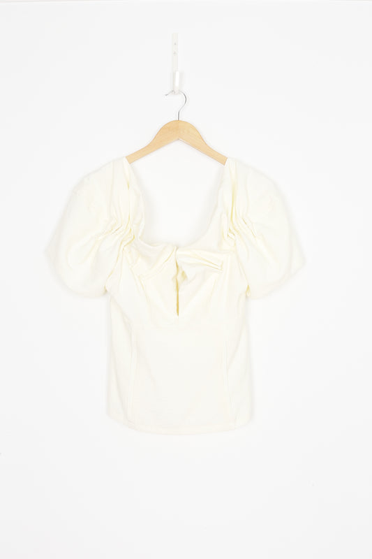 Cult Gaia Womens Cream Top Size L
