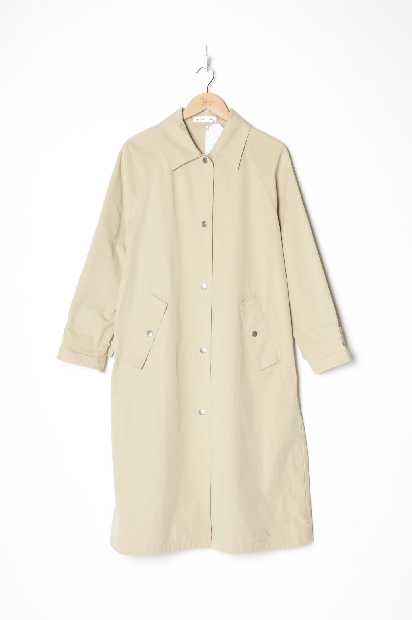 Assembly Label Womens Beige Coat Size M