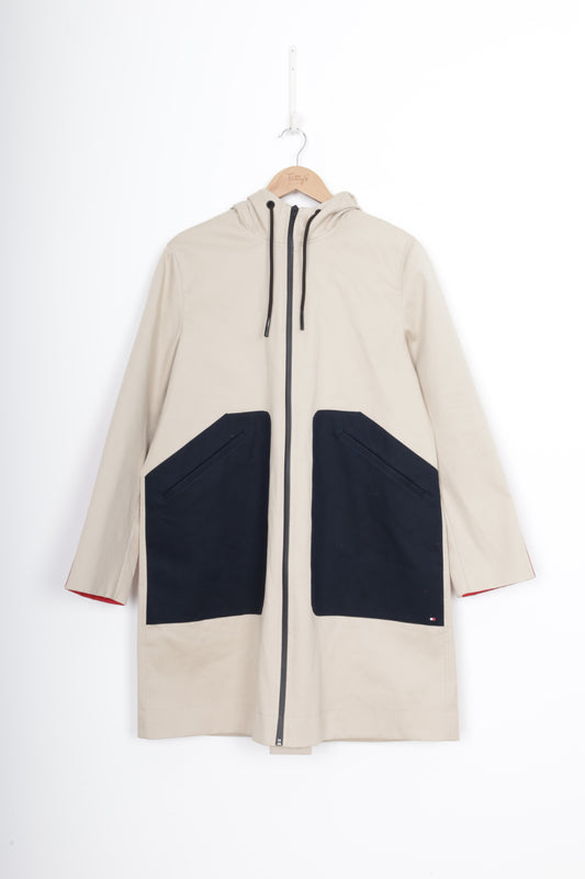 Tommy Hilfiger Womens Beige Coat Size L