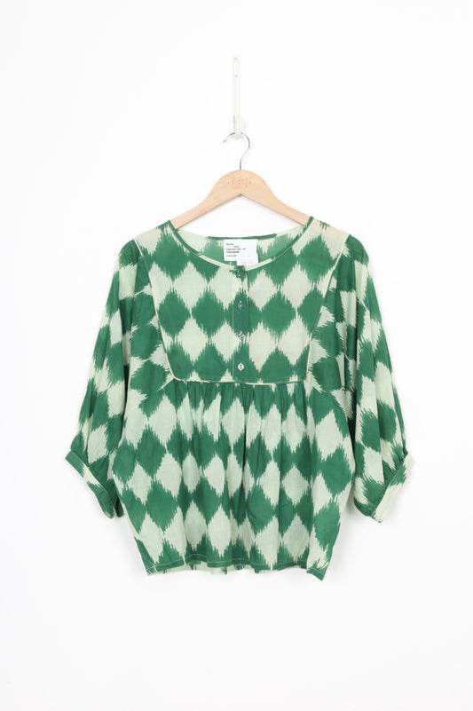 Leon & Harper Womens Green Blouse Size L