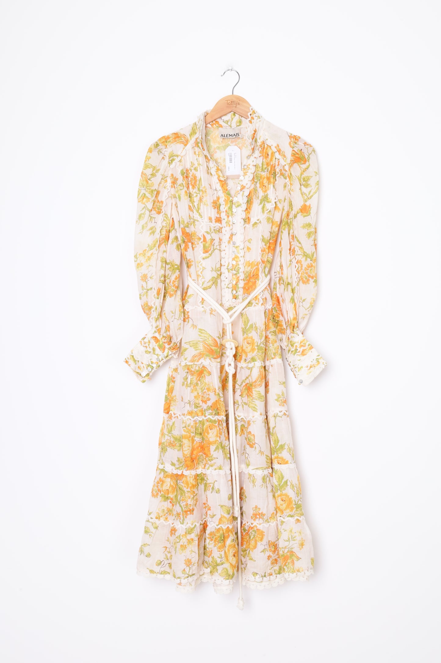 Alemais Womens Cream Dress Size 4