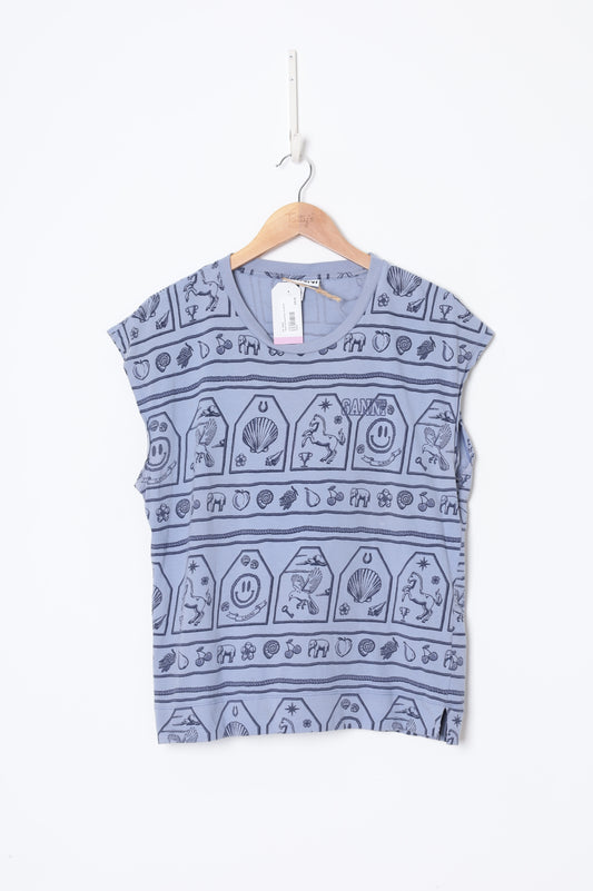 Gannni Womens Blue Top Size M