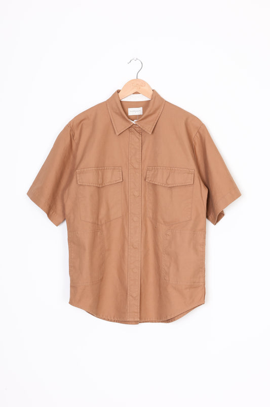 Nude Lucy Womens Brown Shirt Size S