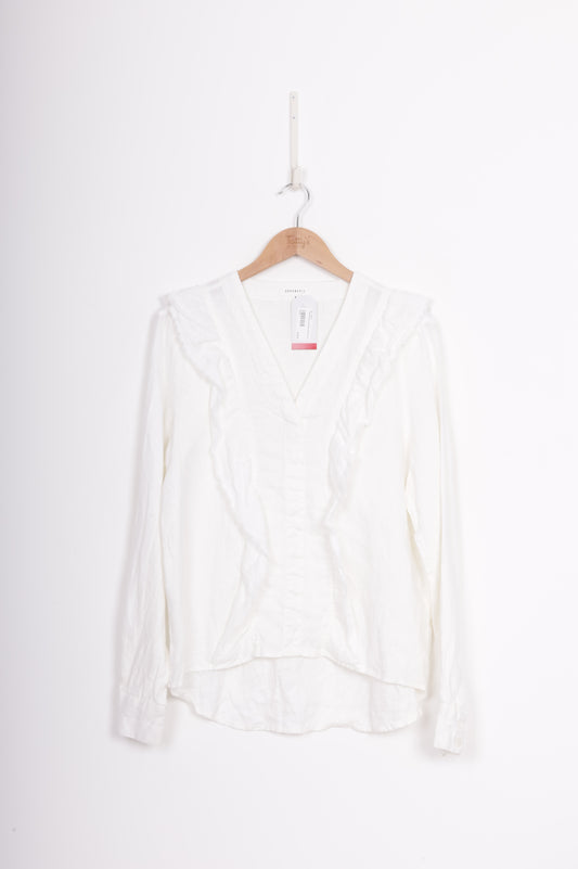 Superette Womens White Blouse Size UK 6