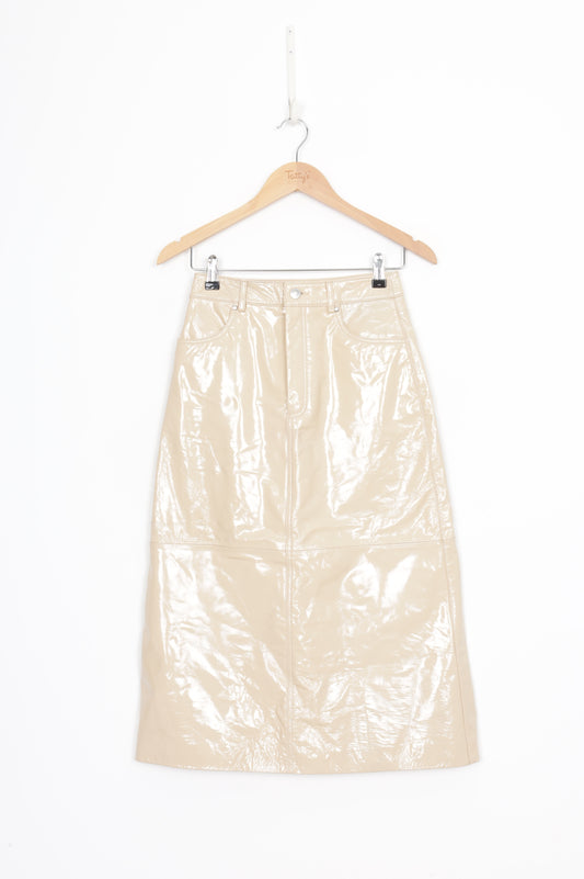 Ena Pelly Womens Beige Skirt Size 6