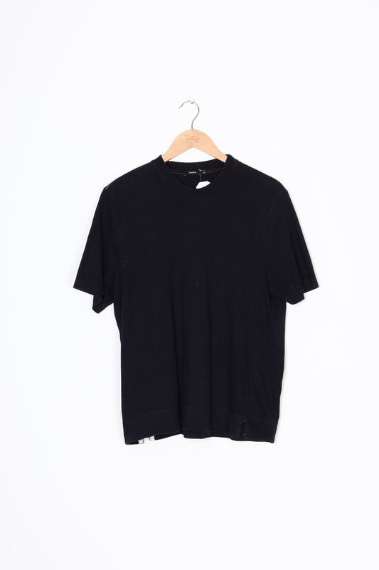 Bassike Womens Black T-shirt Size XS