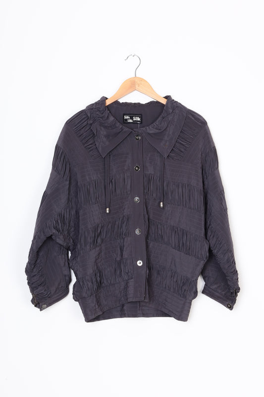 Silk Silk Silk Womens Grey Jacket Size S