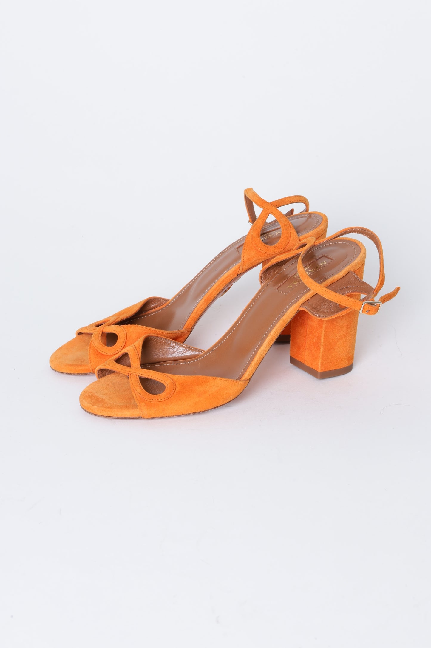 Aquazzura Womens Orange Heels Size EU 37.5