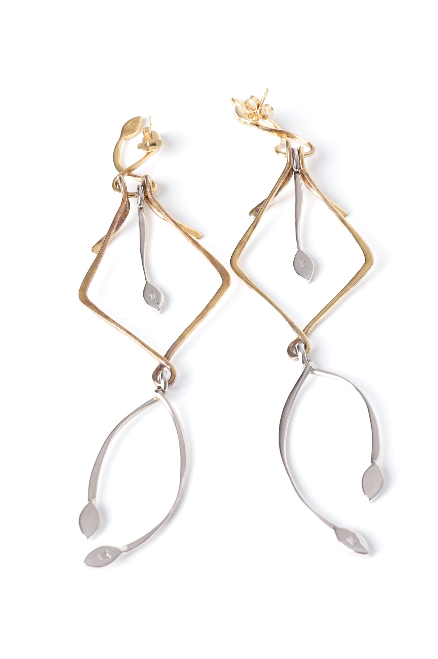 Louis Vuitton Womens Metallic Earrings Size O/S