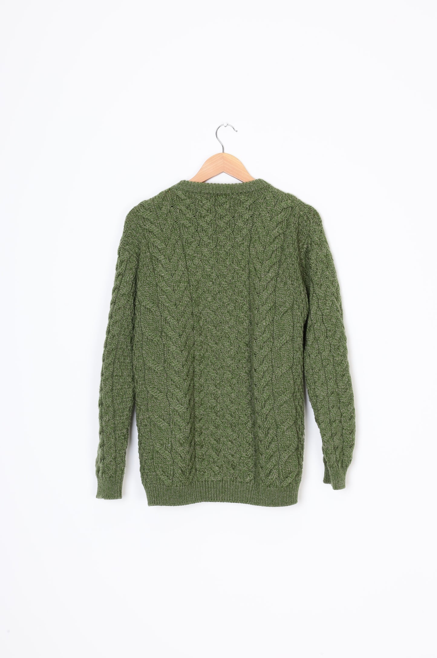 Aran Sweater Market Womens Green Jumper Size L